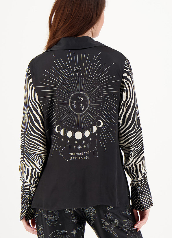 Reyna Black Magic Tie Waist Shirt