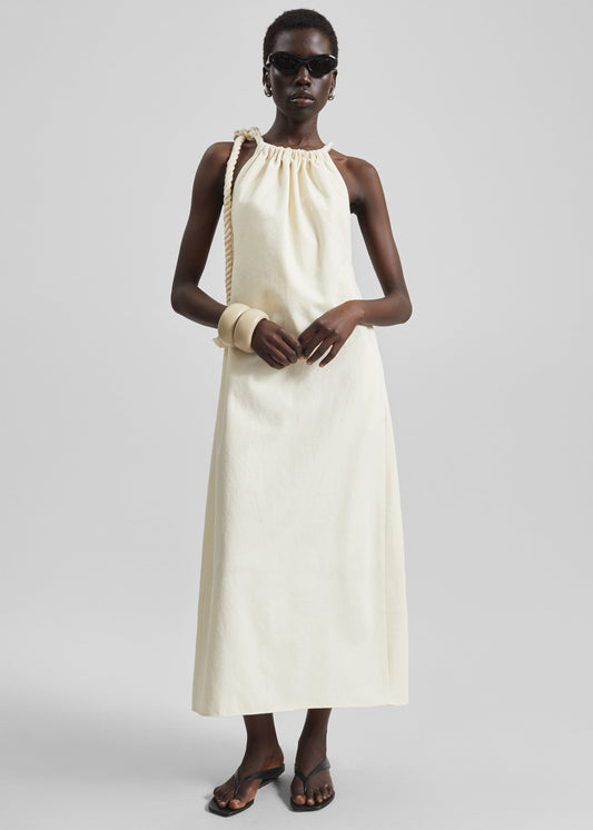 Sarnico Rope-Tie Halter Dress - Cream