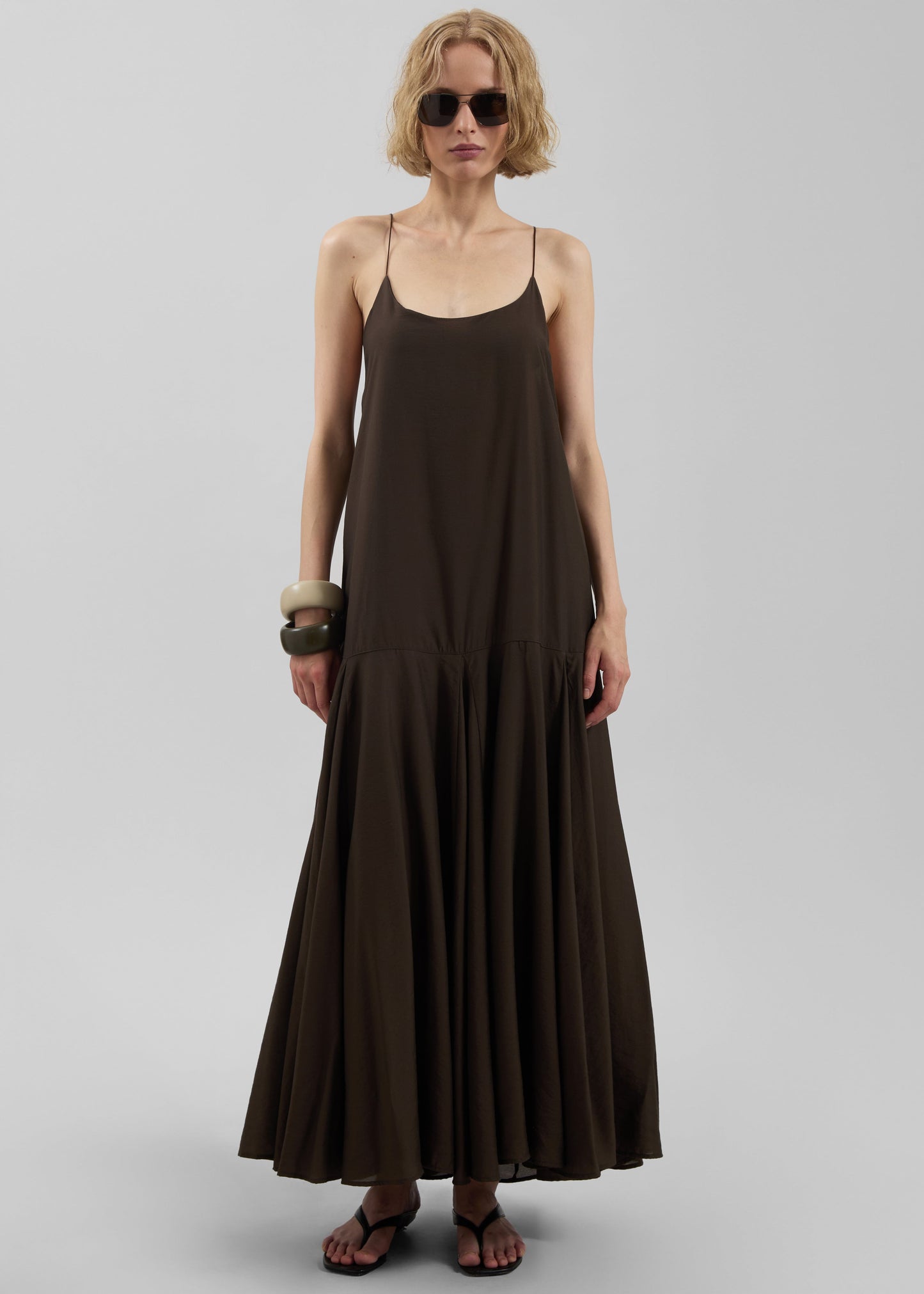 Savenay Drop-Waist Maxi Dress - Brown