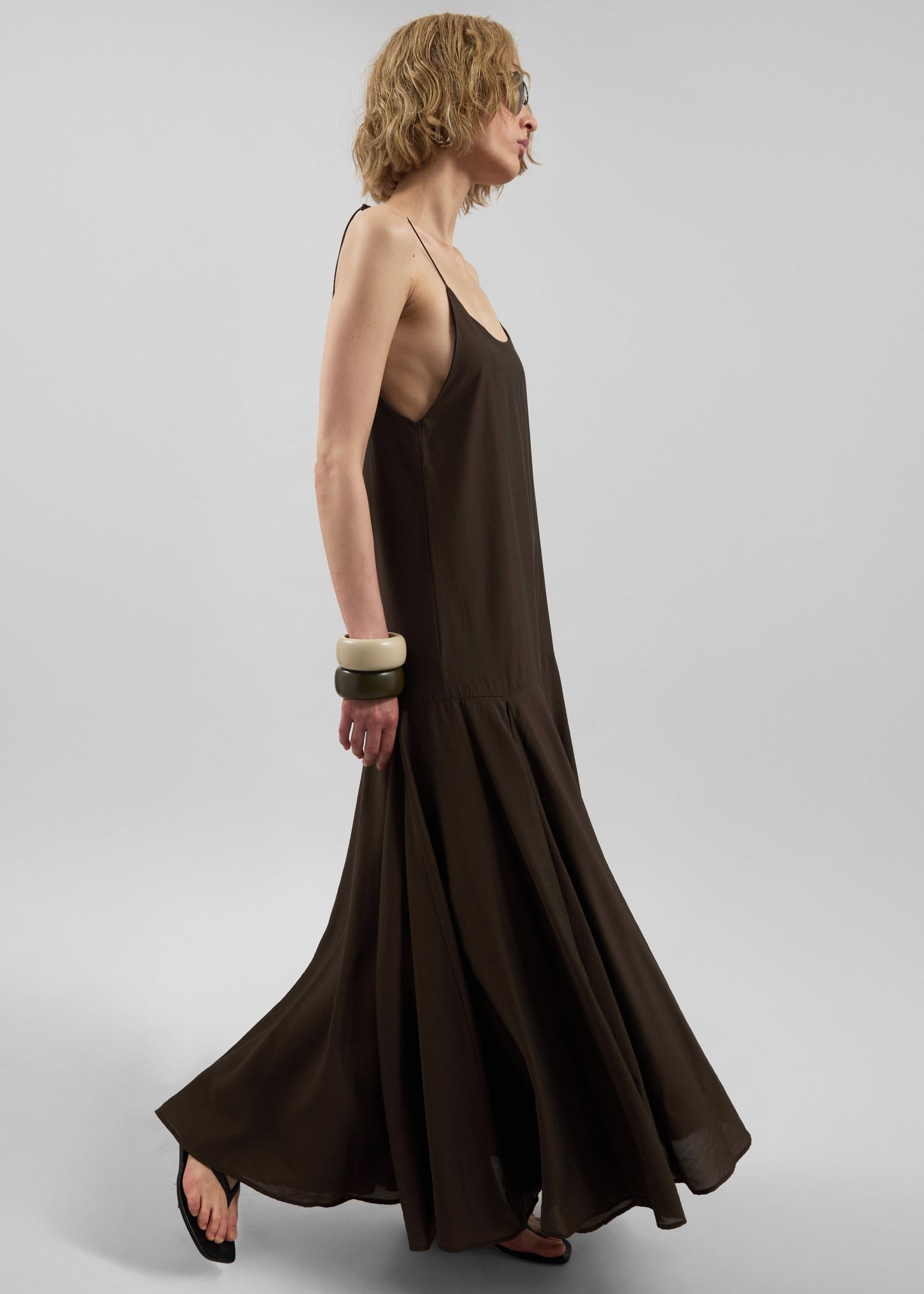 Savenay Drop-Waist Maxi Dress - Brown