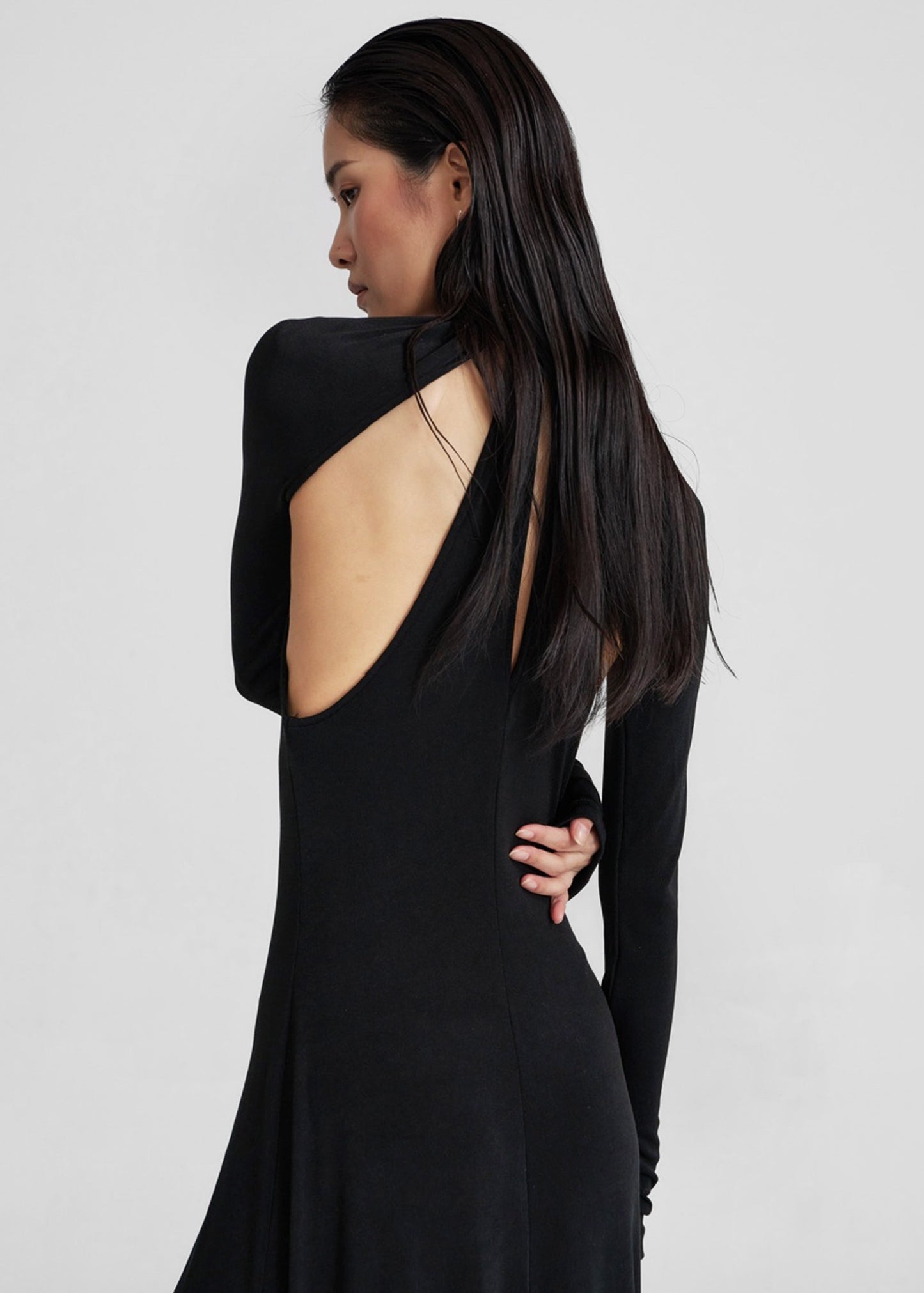 Seskin Evening Maxi Dress - Black