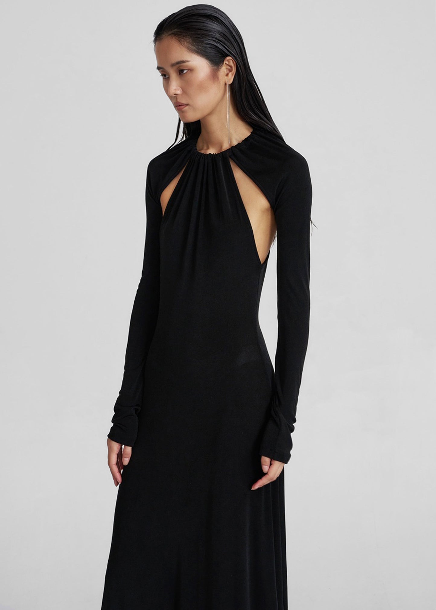 Seskin Evening Maxi Dress - Black