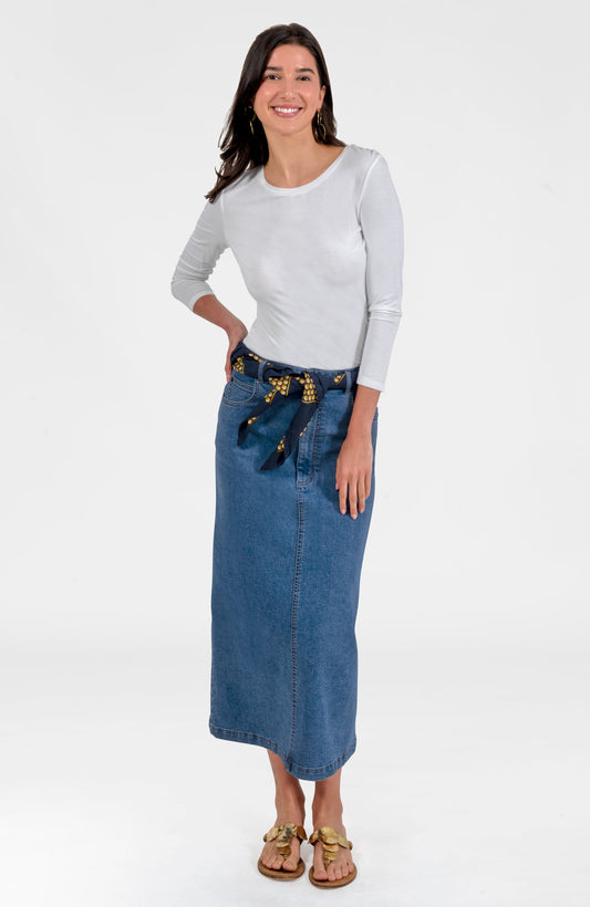 Mighty Cute Denim Skirt - Long