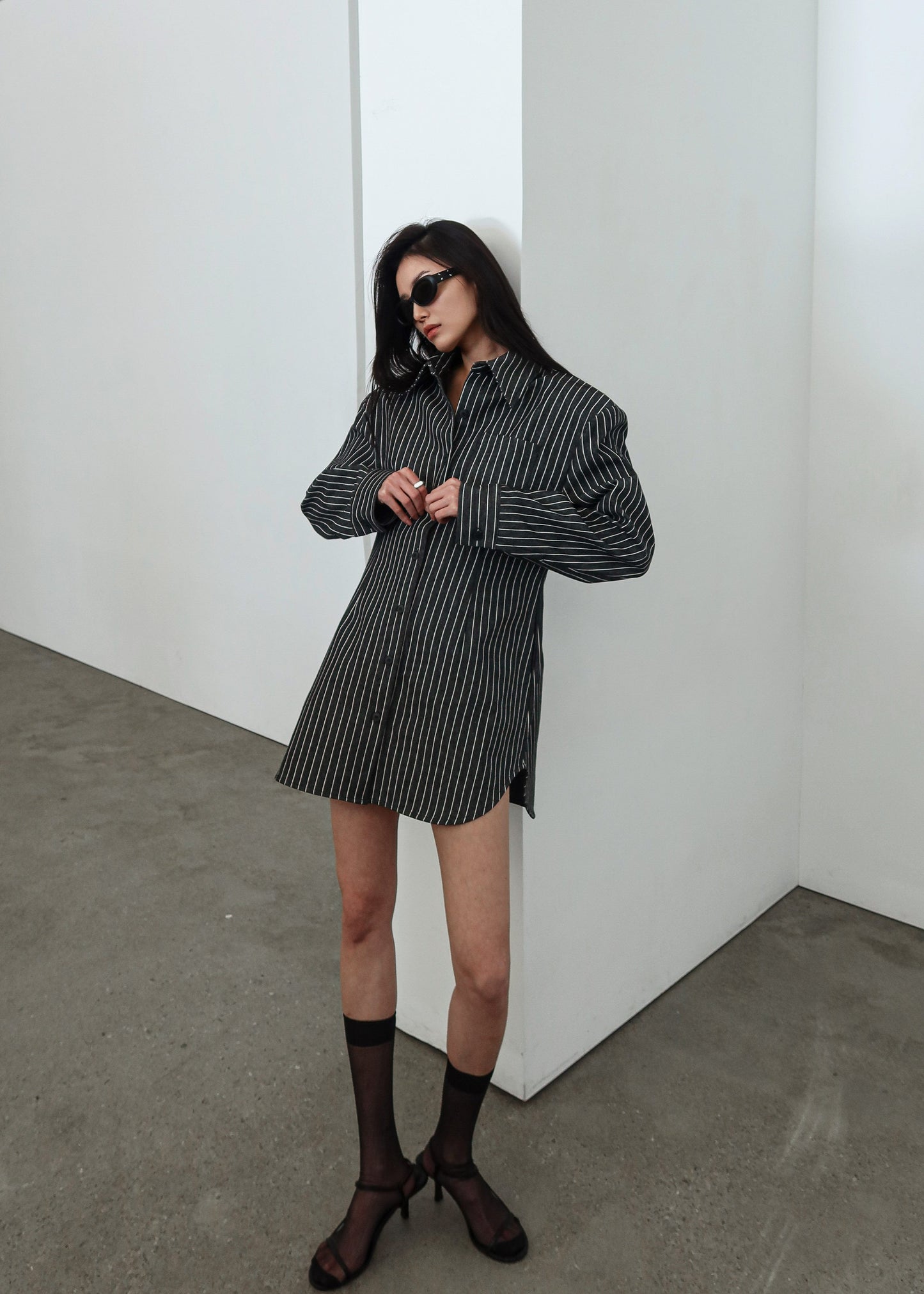 Sterford Pocket Shirt - Black/White Stripe