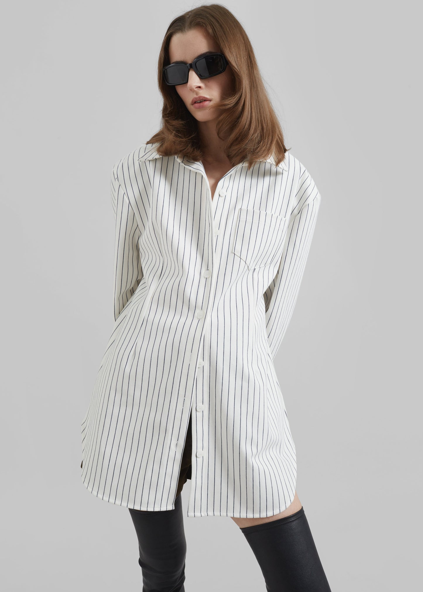 Sterford Pocket Shirt - White/Black Stripe