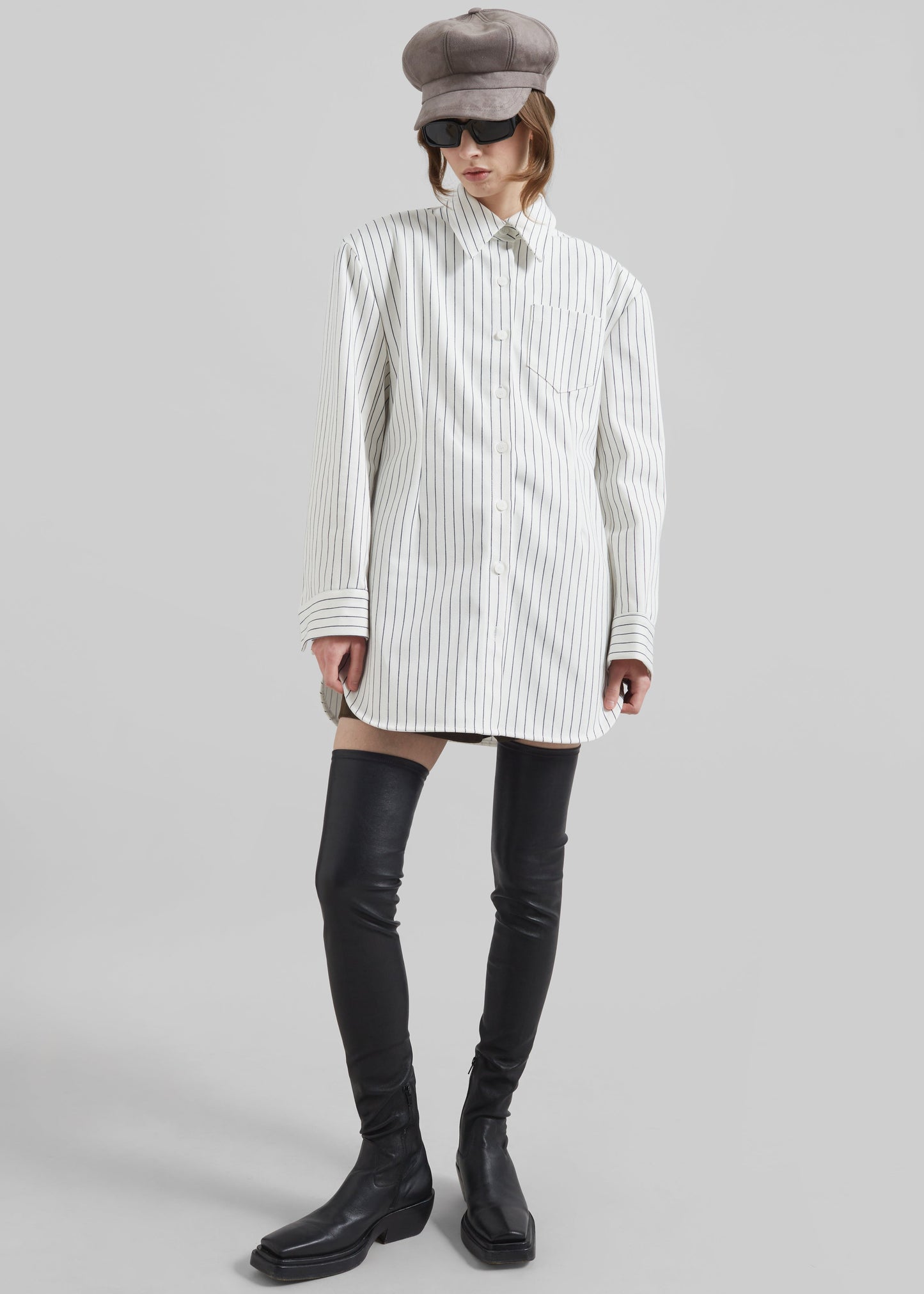 Sterford Pocket Shirt - White/Black Stripe