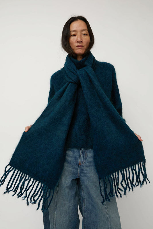 Sayaka Davis Brushed Mohair Scarf in Midnight Blue