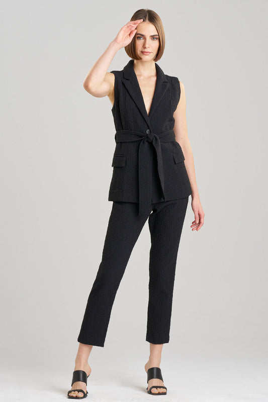 Stretch Texture Jacquard Sleeveless Jacket