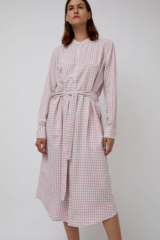 Sultan Wash Blouse Dress Vichy in Rose Pale