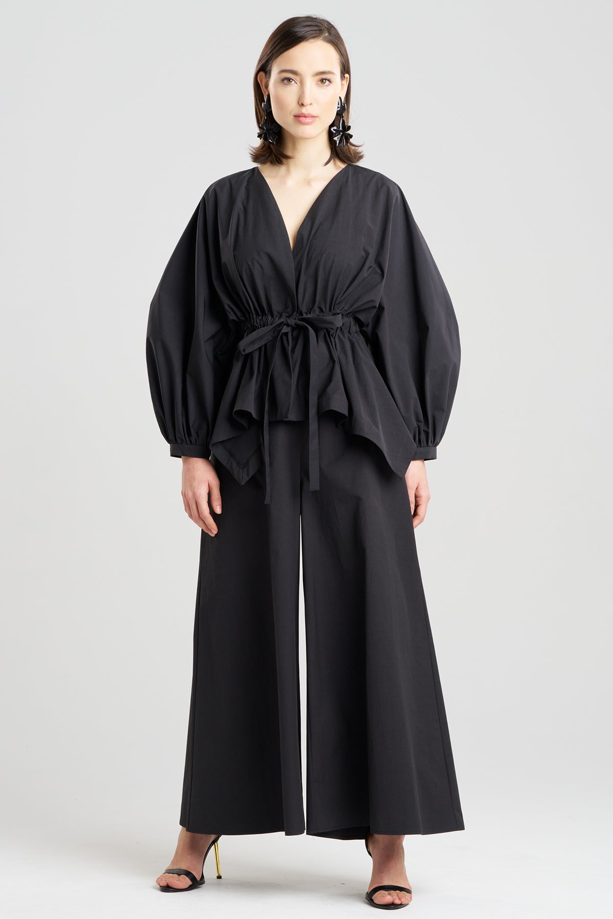 Tech Cotton Taffeta Voluminous Sleeve Jacket