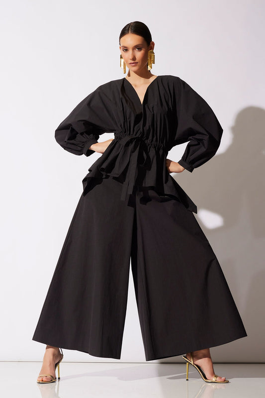 Tech Cotton Taffeta Voluminous Sleeve Jacket