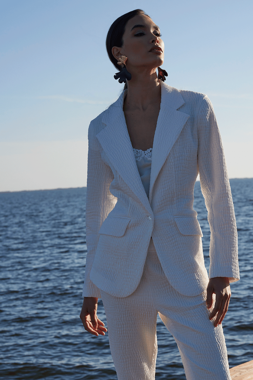 Textured Cotton Jacquard Jacket