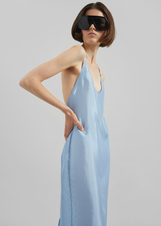 Vence Slip Dress - Dusty Blue