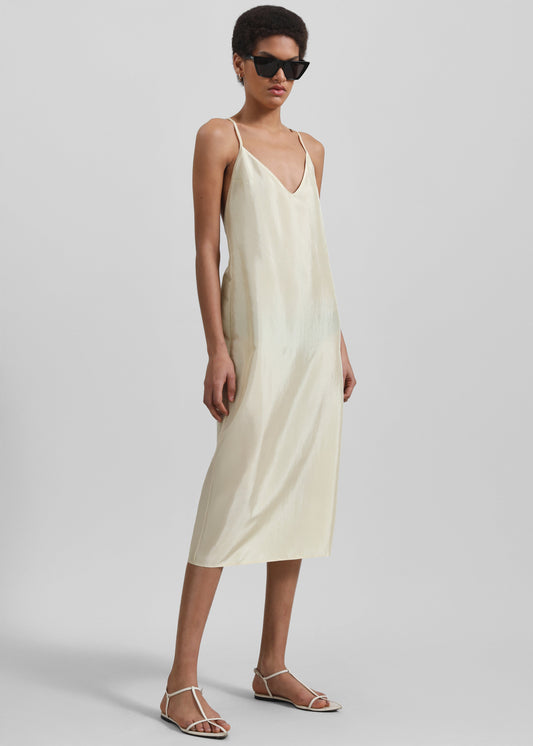 Vence Slip Dress - Pale Yellow