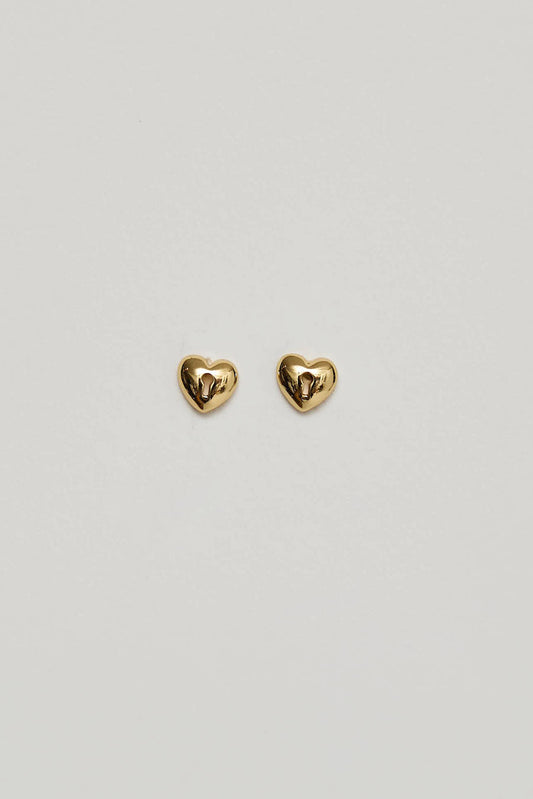 Wolf Circus Heartlock Studs in Gold