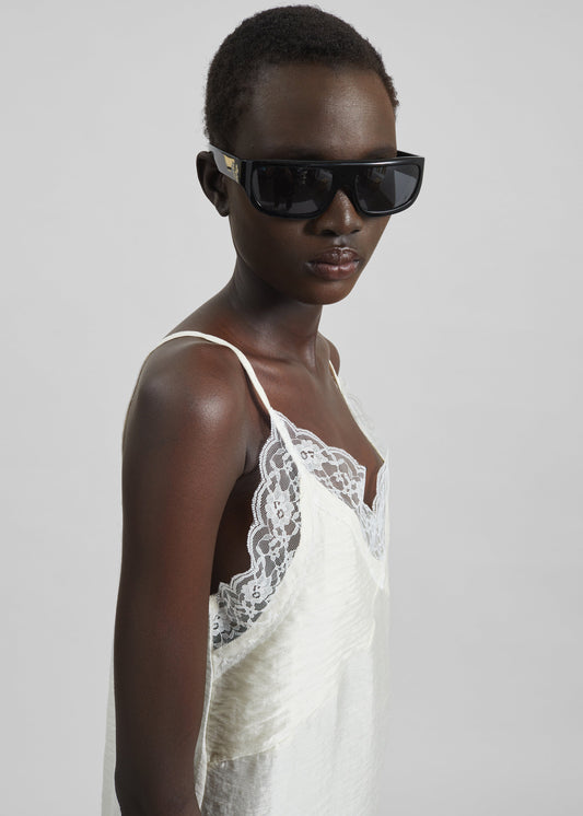 Elvina Lace Trim Slip Dress - Cream