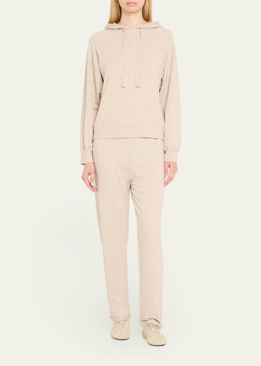 Majestic French Terry Hoodie With Grosgrain Tie