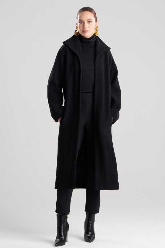 Boiled Wool Stand Collar Coat