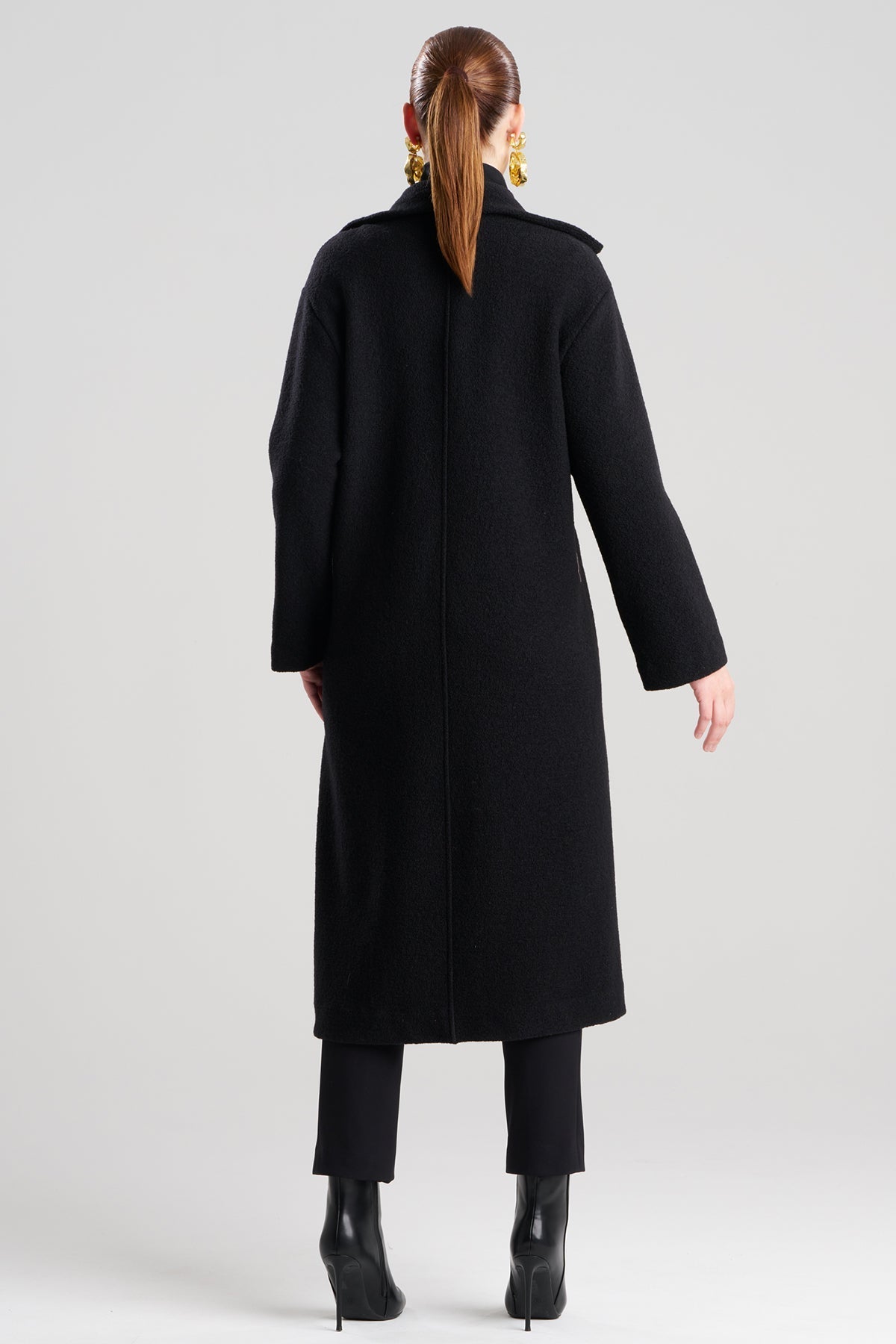 Boiled Wool Stand Collar Coat