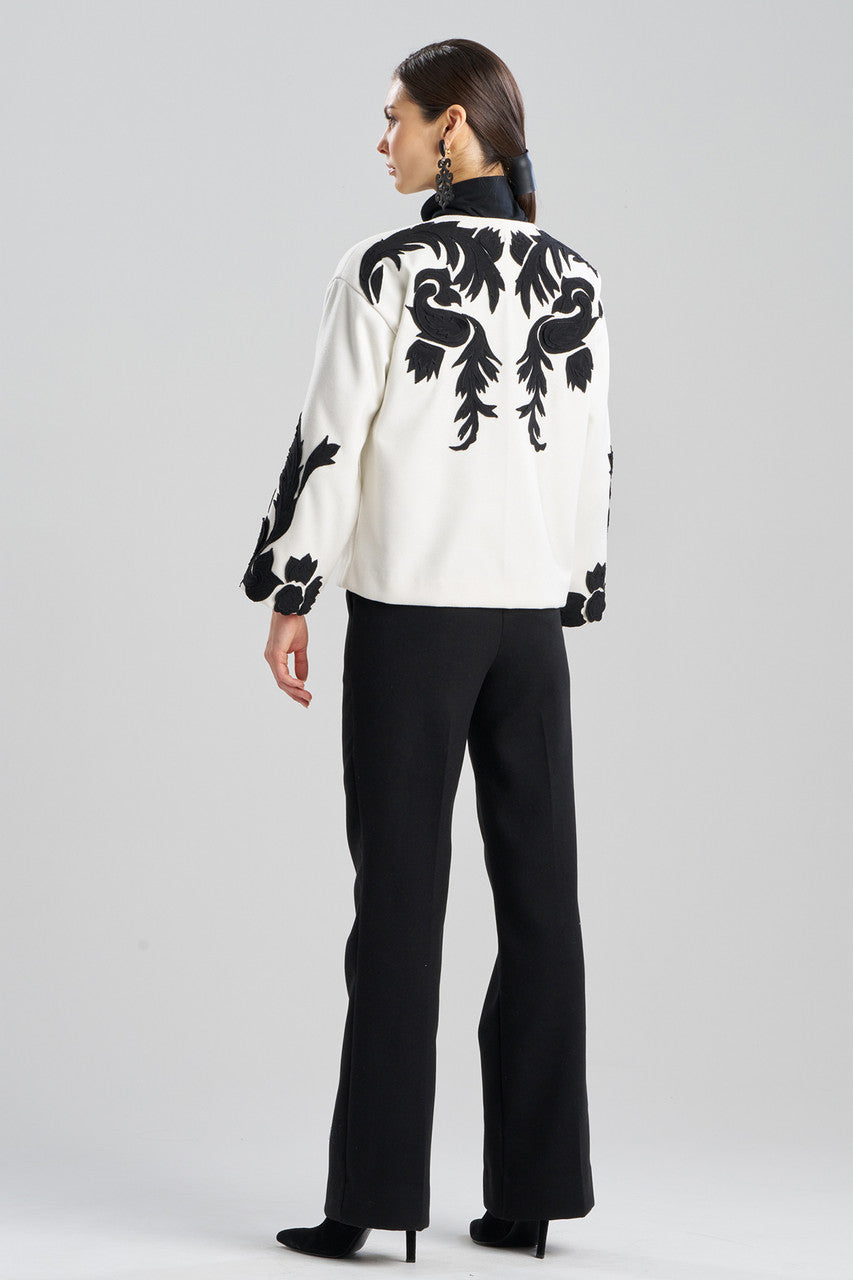 Felt Embroidered Crop Jacket