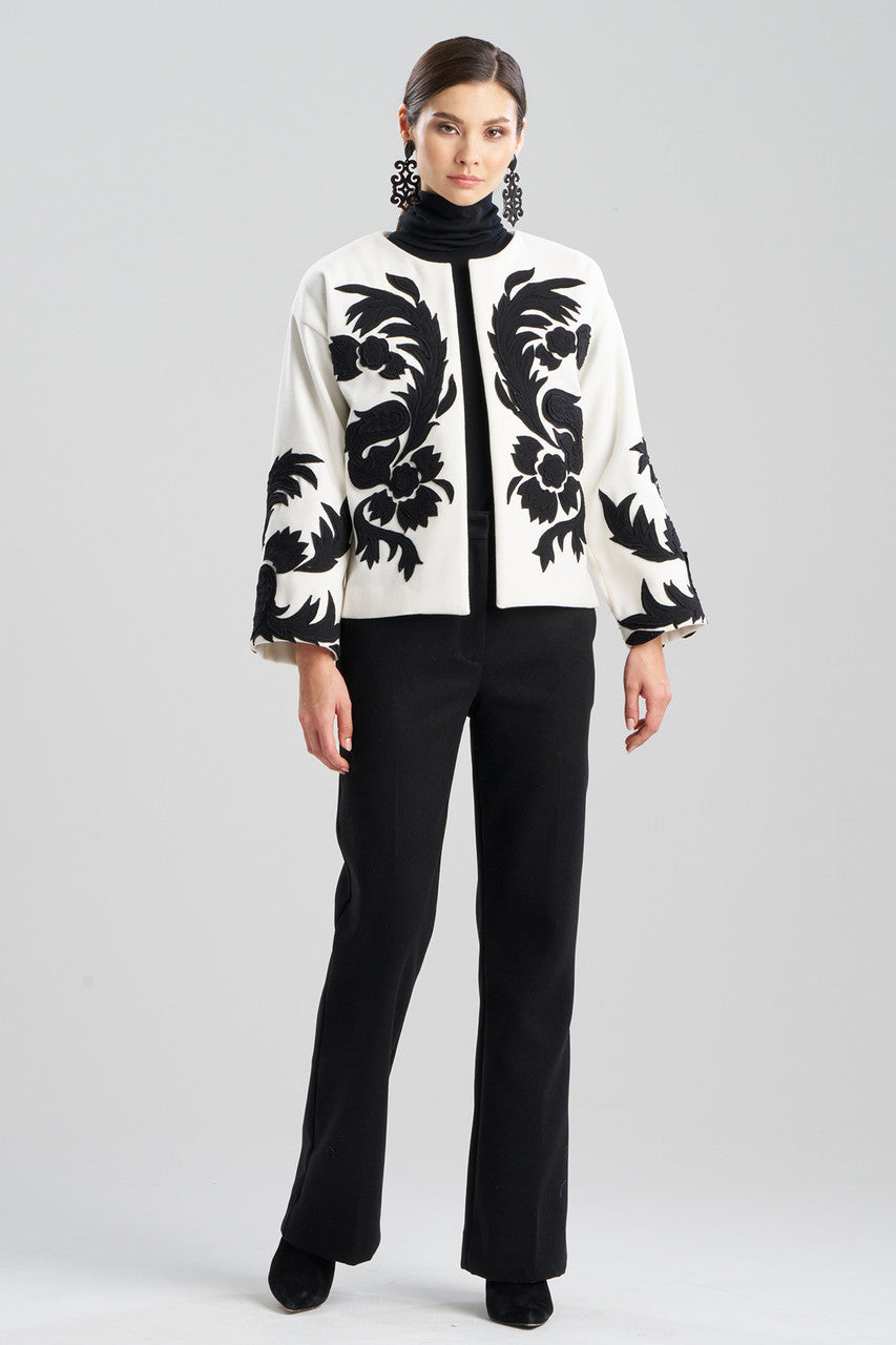 Felt Embroidered Crop Jacket