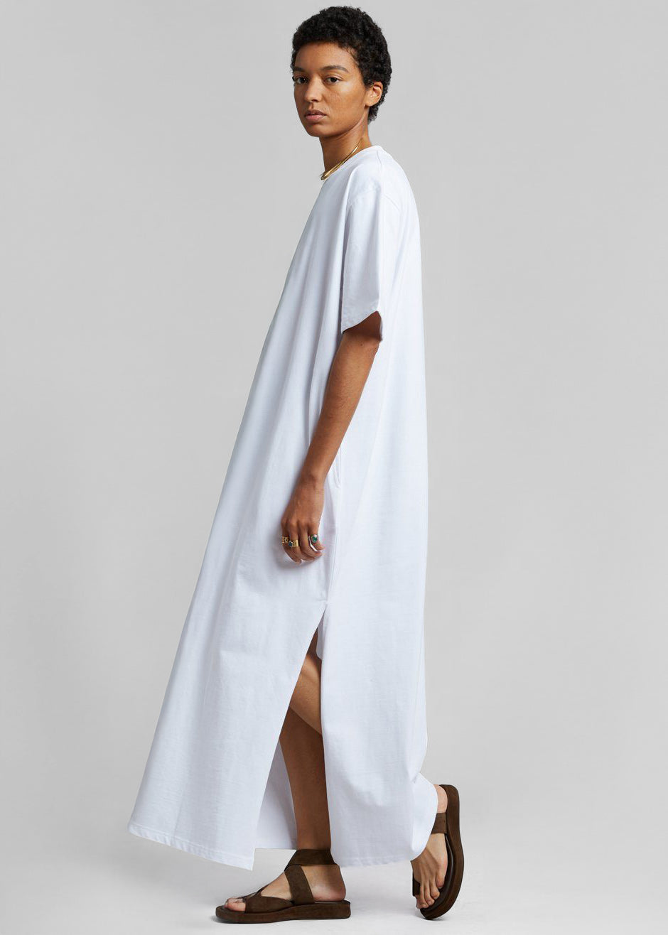 Lou Oversized Tee Dress - Optic White