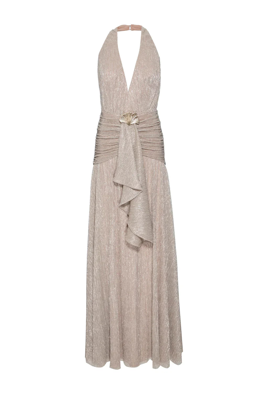 PatBo Lurex Draped Maxi Dress