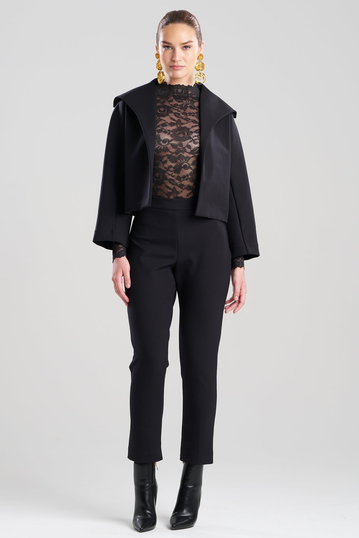 Techno Crepe Stand Collar Jacket