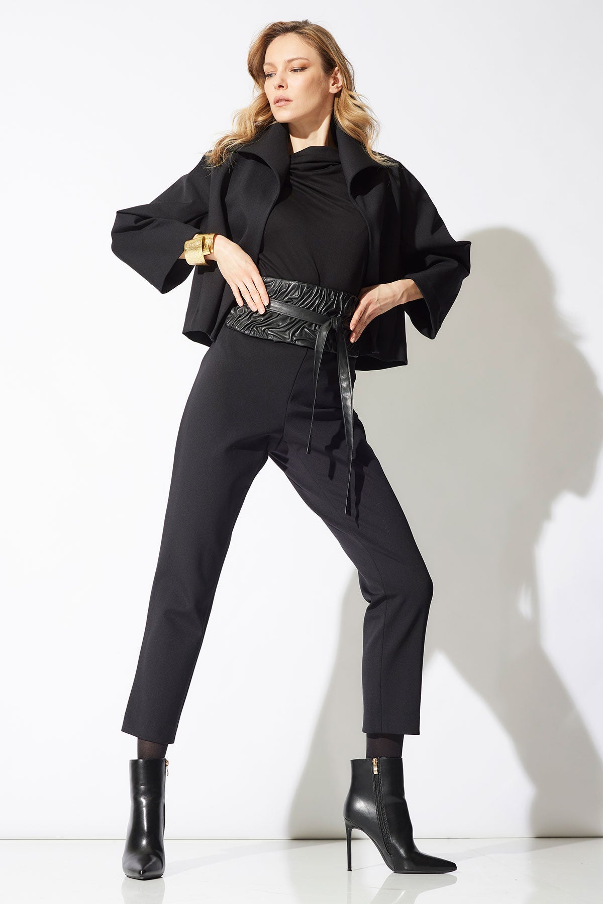 Techno Crepe Stand Collar Jacket