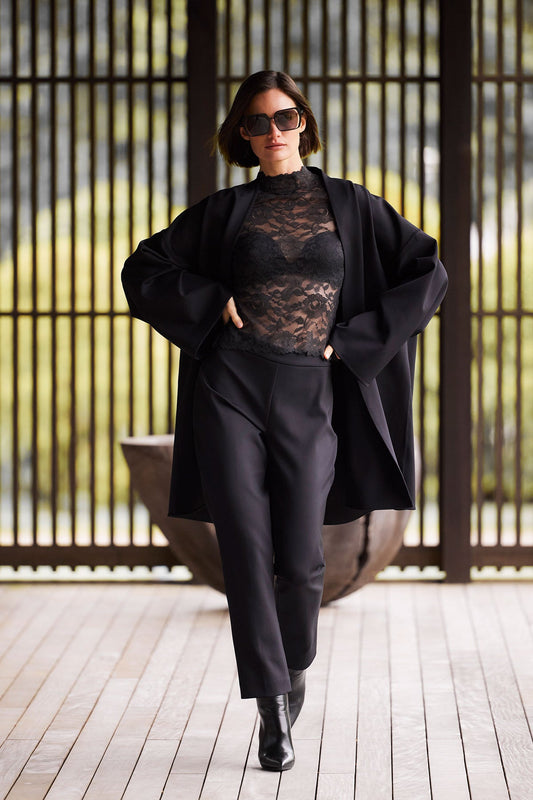 Techno Crepe Trapeze Coat