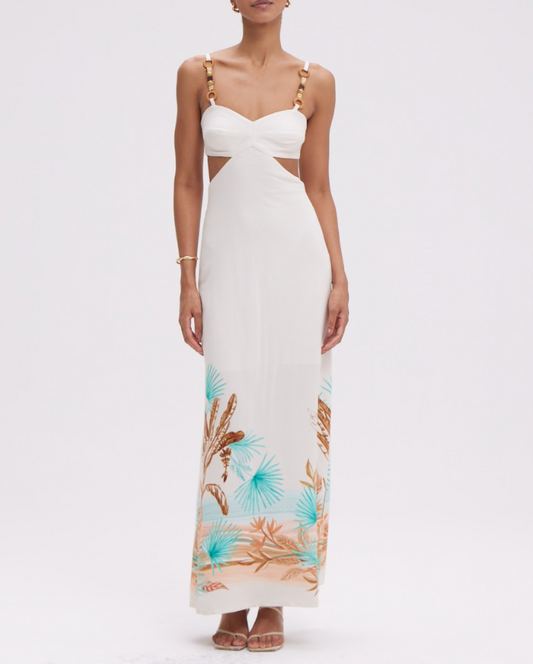 PatBo Bananeira Tropical Cut Out Maxi Dress