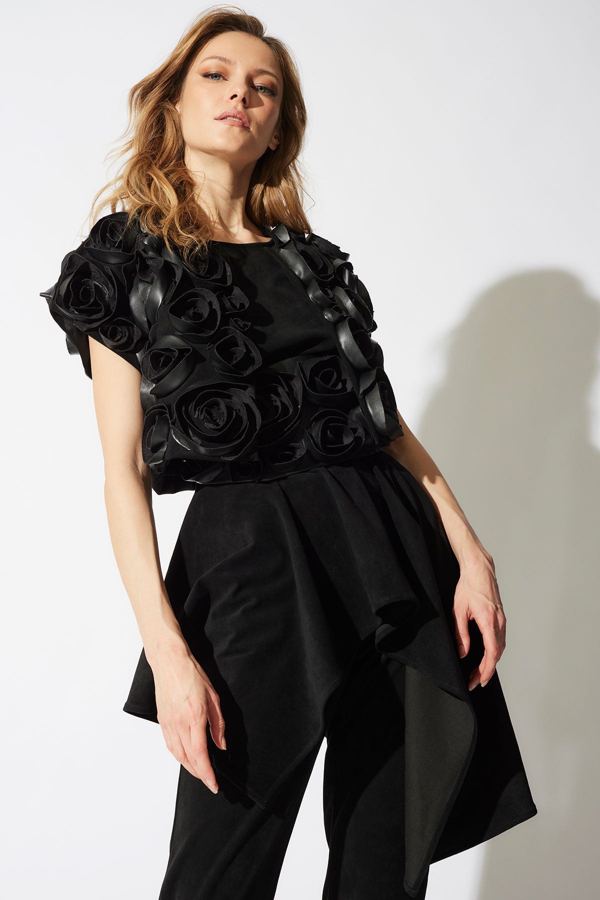 Vegan Luxe Suede 3D Floral Embroidered Vest