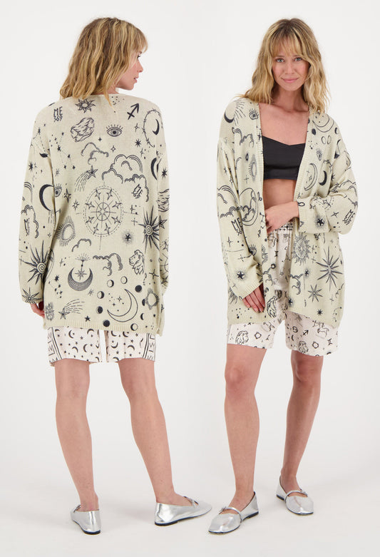 Me369 Mykonos Printed Cardigan Zodiac
