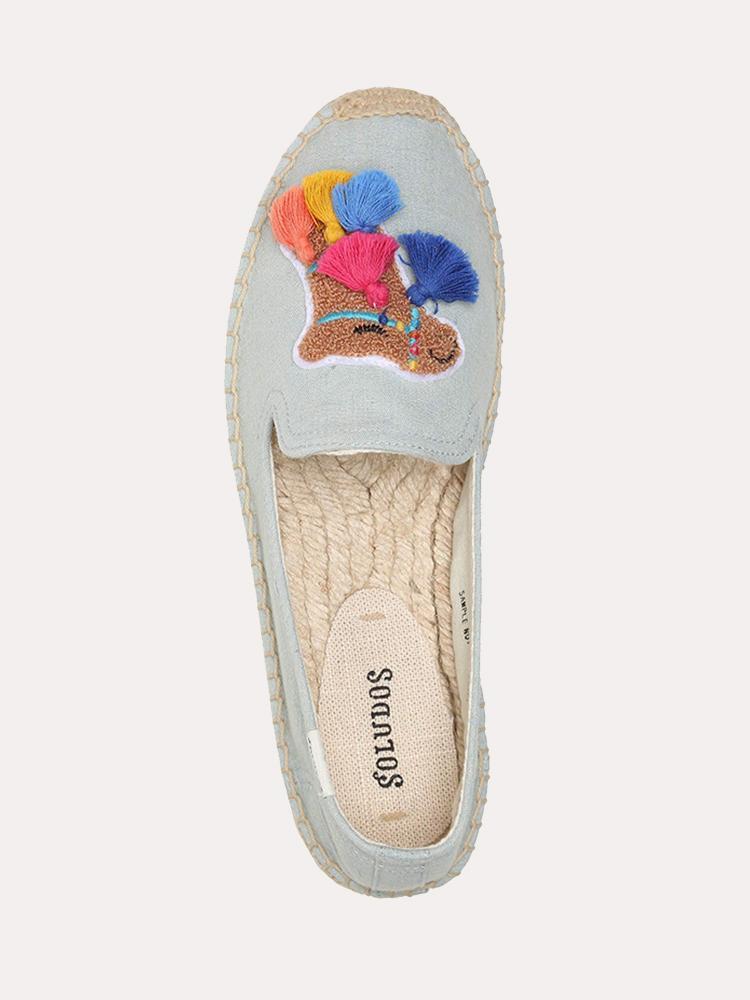 Soludos Tassel Camel Smoking Slippers