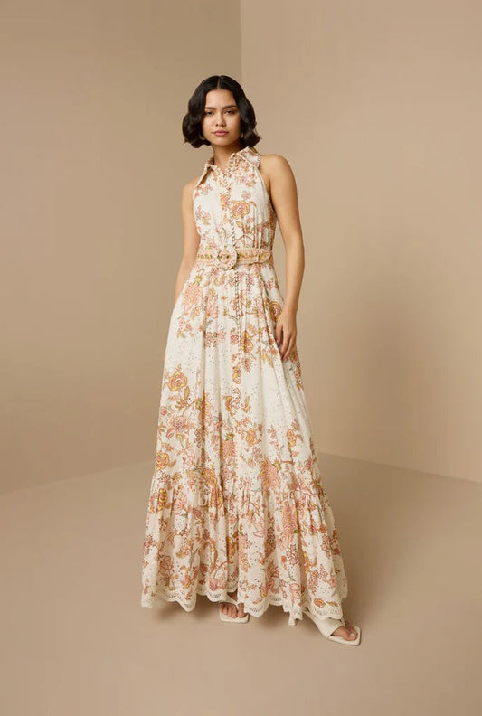 Hemant & Nandita Niti Long Shirt Dress W/Buckle Belt
