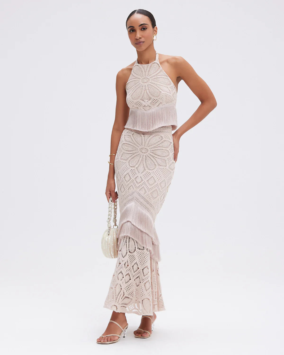 PatBo Flower Crochet Halterneck Top