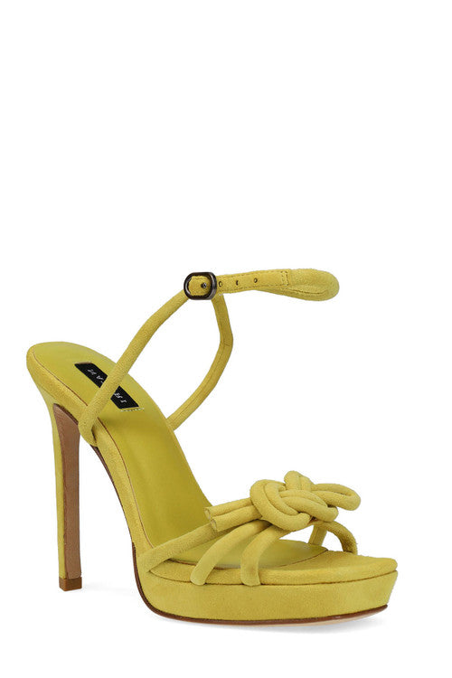 Chizu Suede Knotted Bow Platform Heel