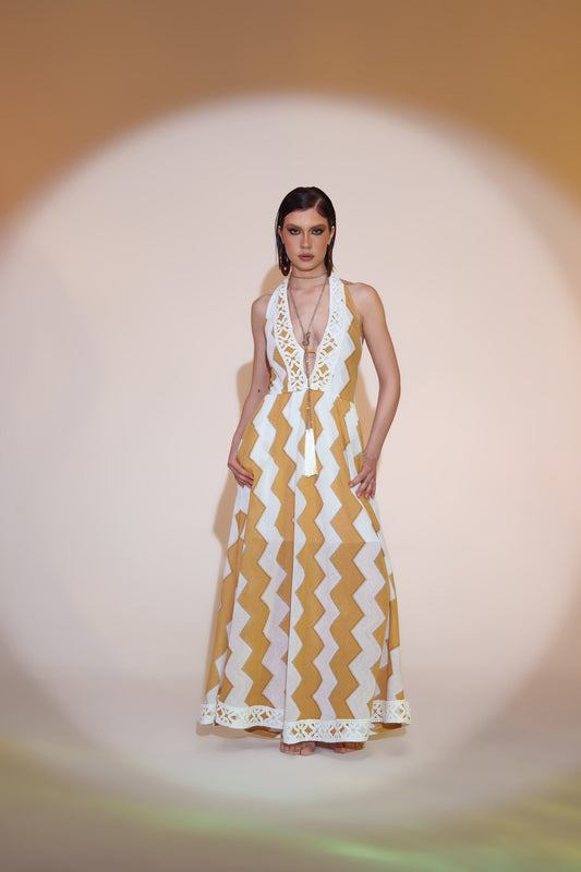 Pho Long Dress Biscuit Sleeveless