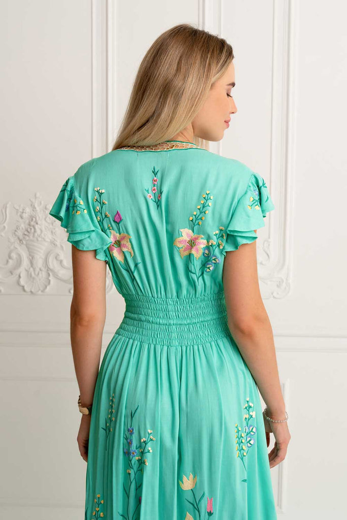 Flores Gown Acqua Green