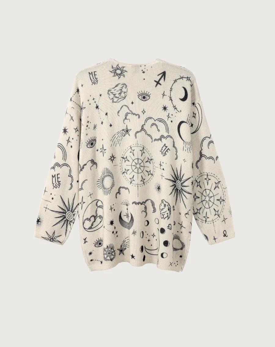 Me369 Mykonos Printed Cardigan Zodiac