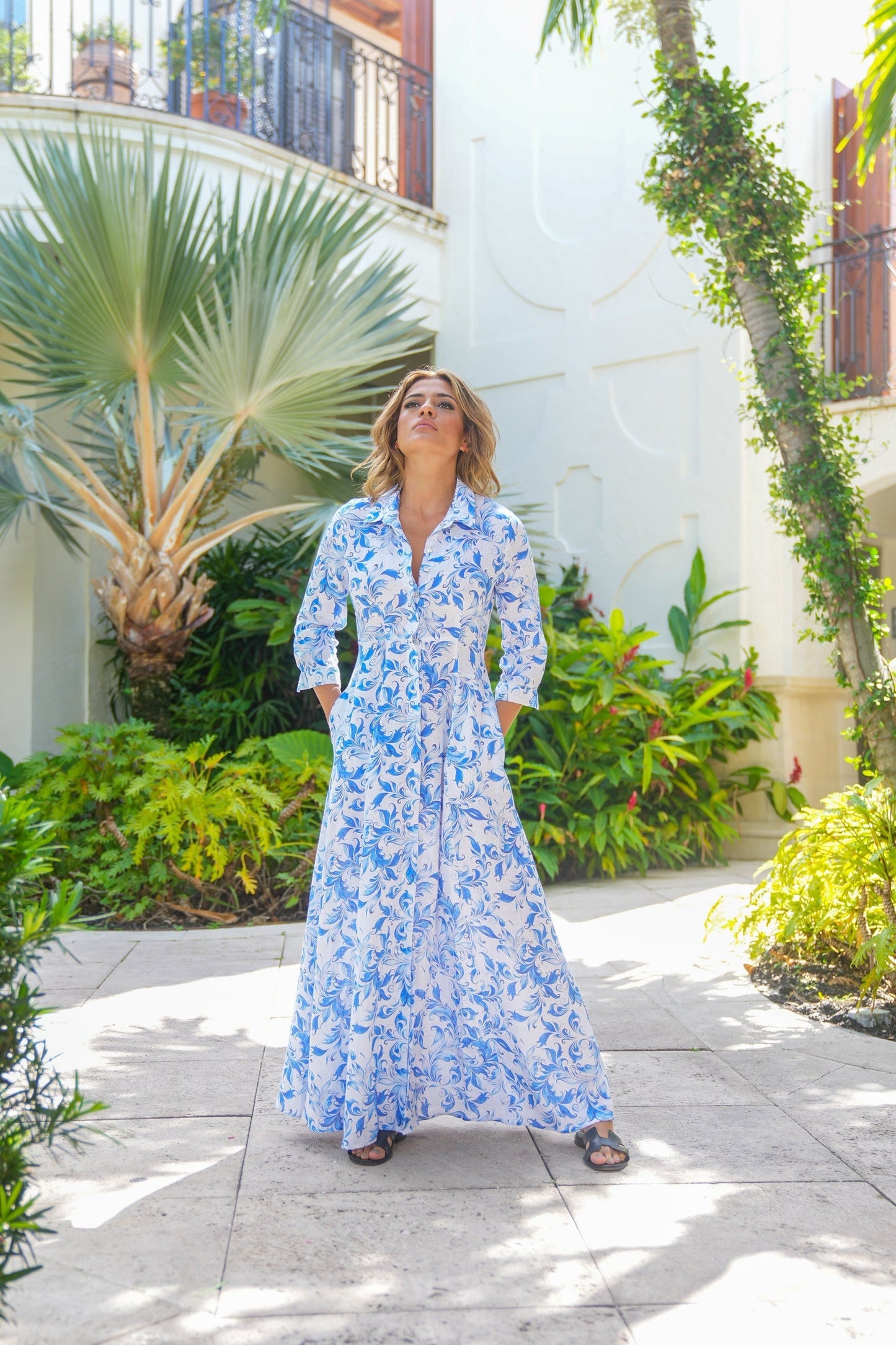 Shirt Dress New Linen Printed