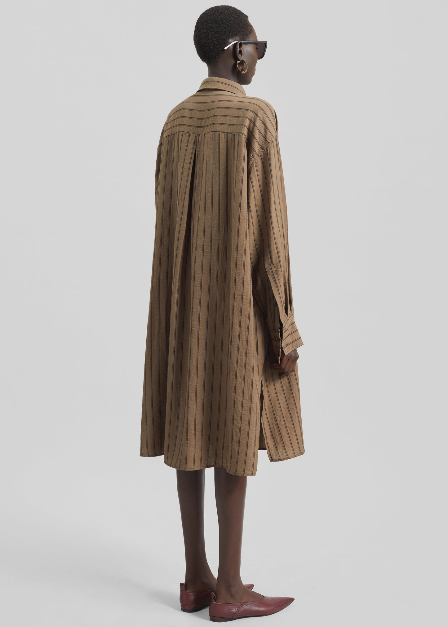 Albegna Shirt Dress - Brown Stripe