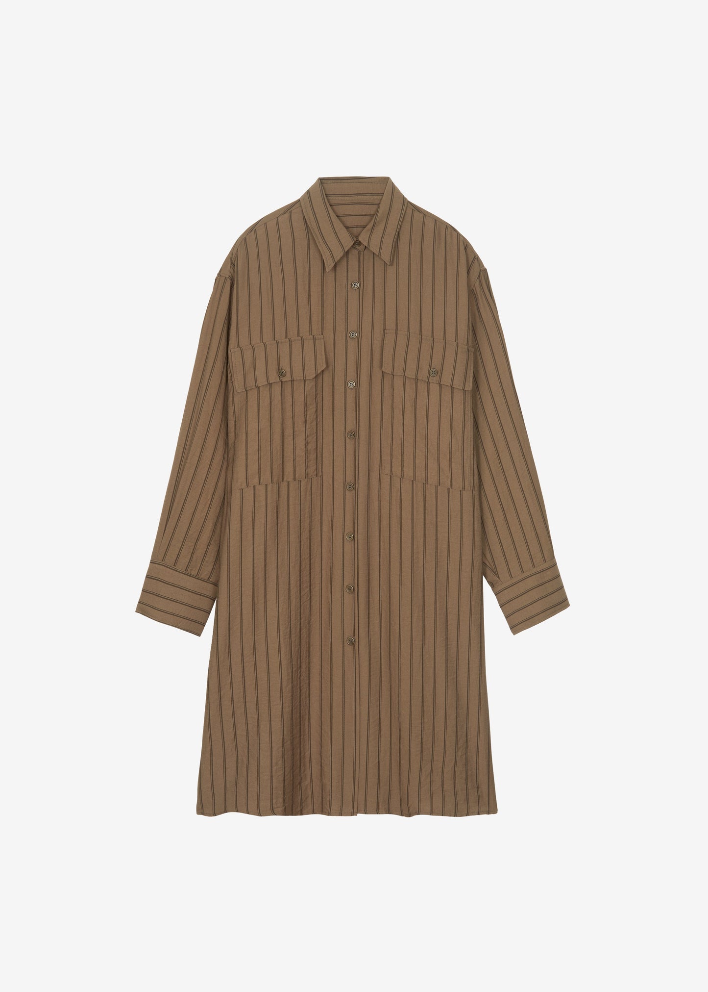 Albegna Shirt Dress - Brown Stripe