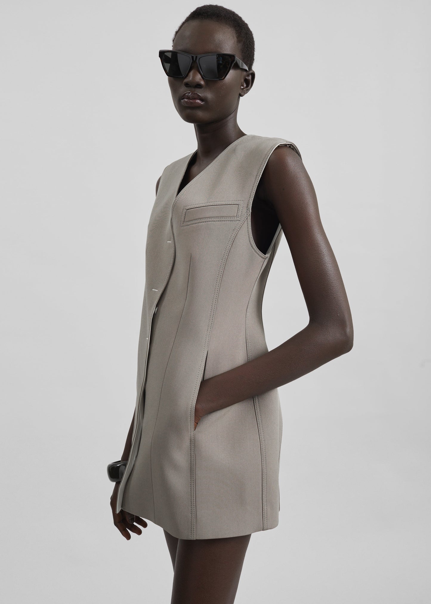 Ashbury Vest Dress - Taupe