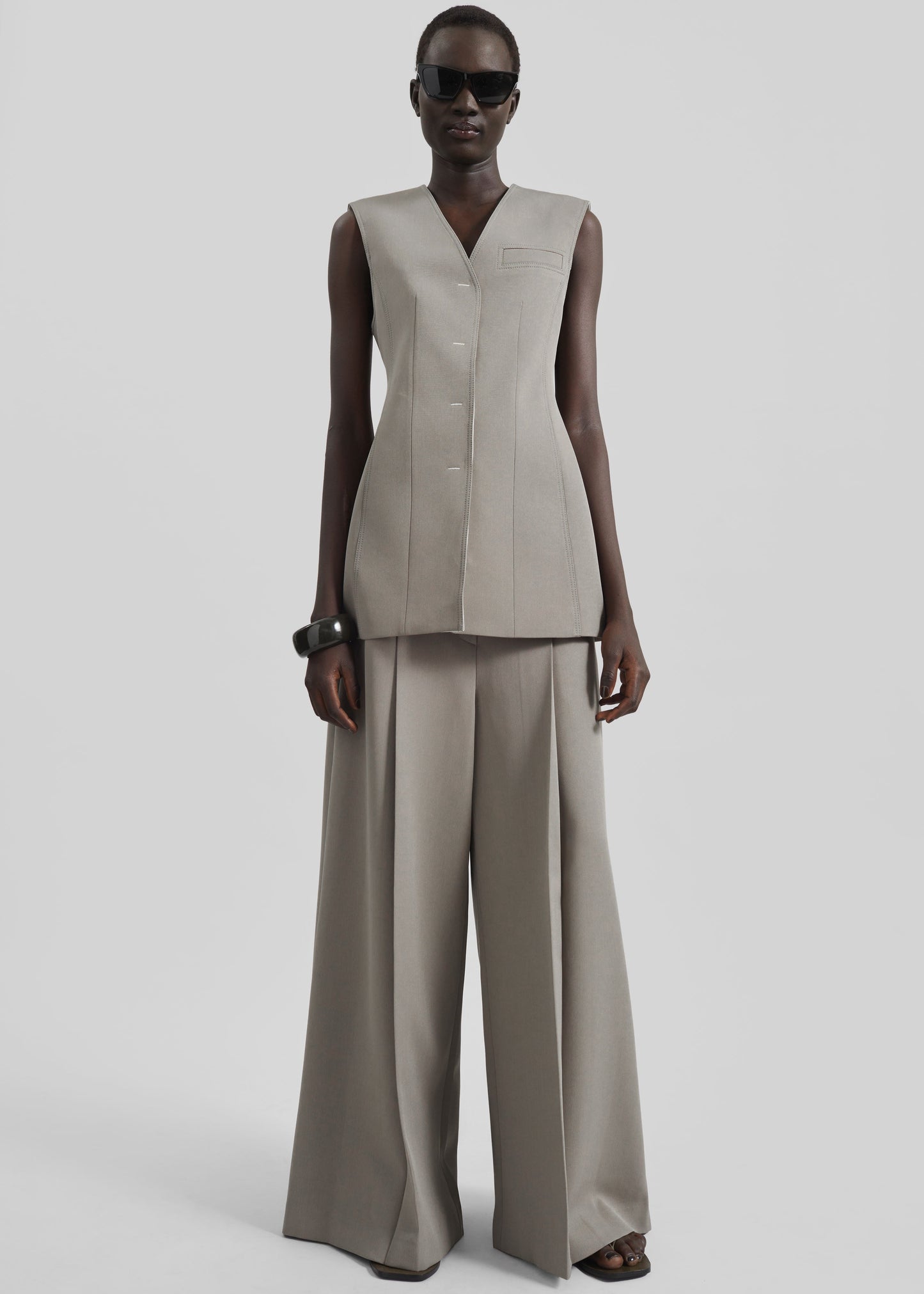 Ashbury Vest Dress - Taupe