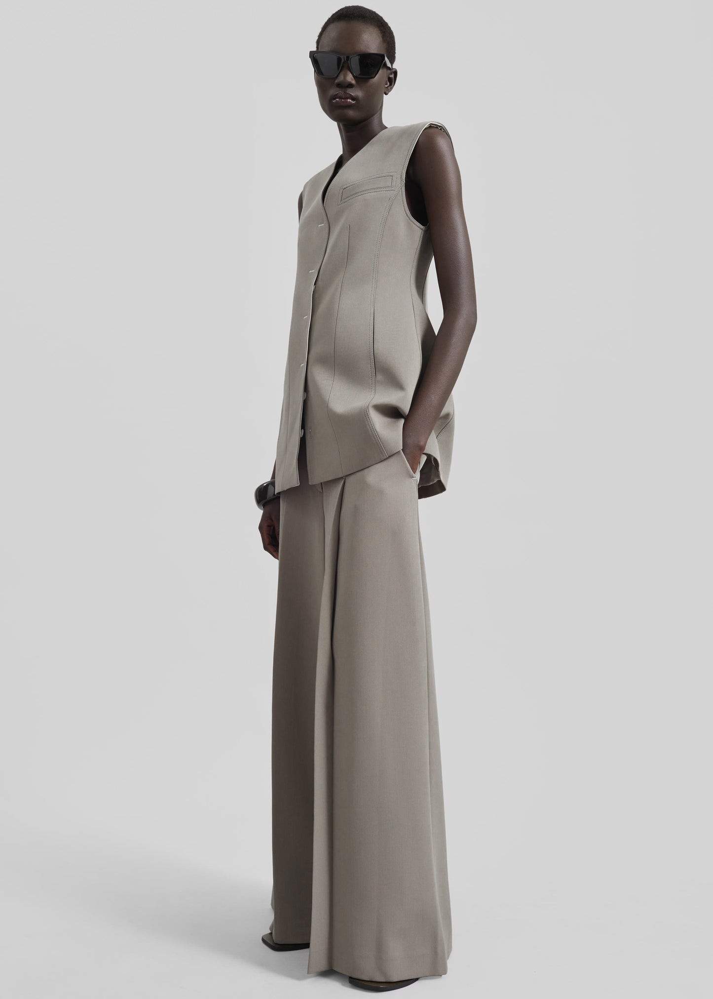 Ashbury Vest Dress - Taupe