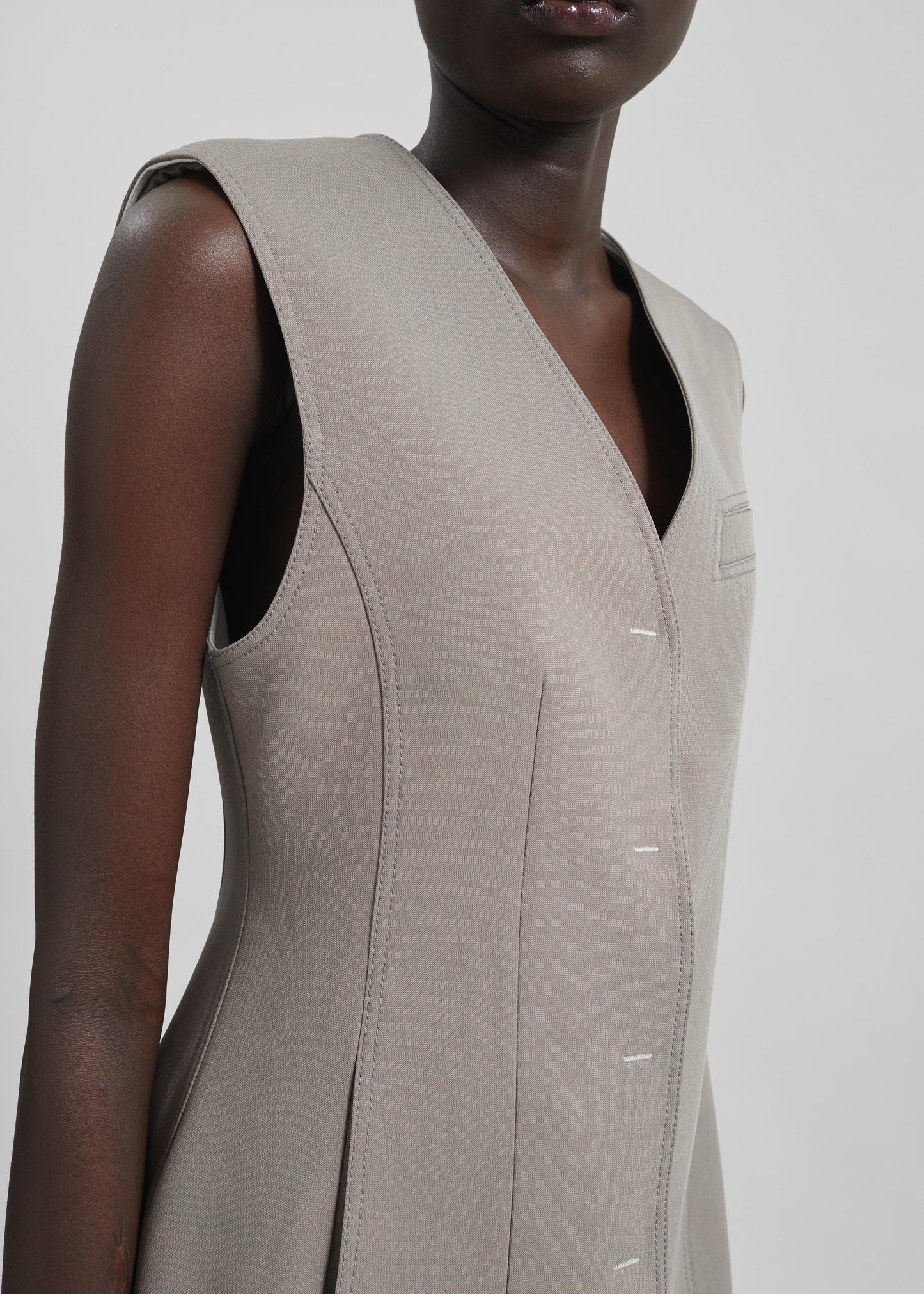 Ashbury Vest Dress - Taupe