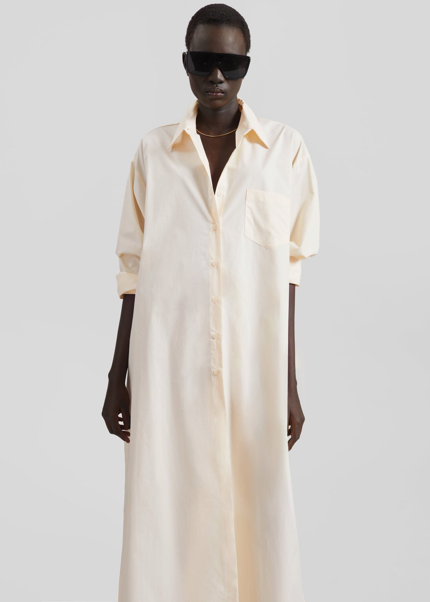 Avery Shirt Dress - Light Peach