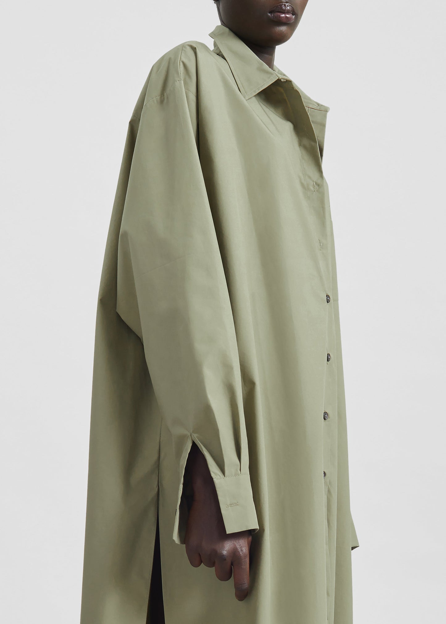 Avery Shirt Dress - Pale Olive