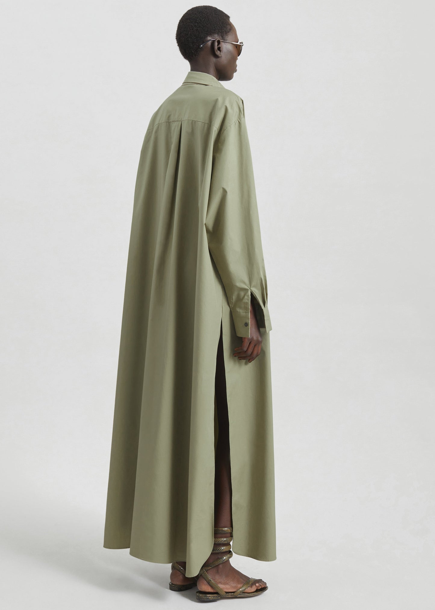 Avery Shirt Dress - Pale Olive